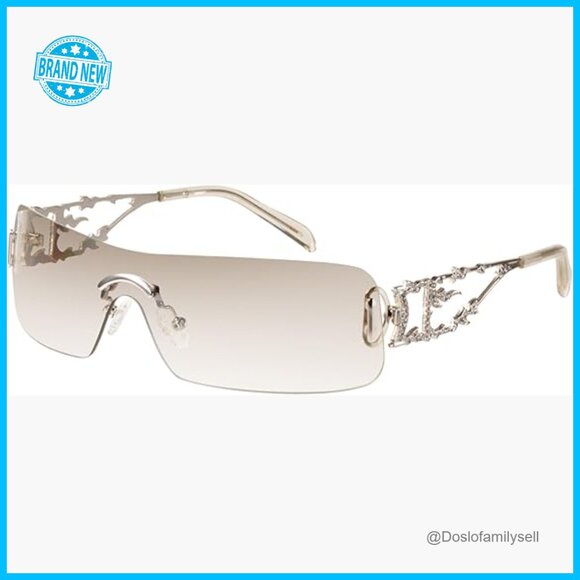Y2K Rhinestone Flame Sunglasses Retro Glitter Wrap-Around UV Protection main image 6